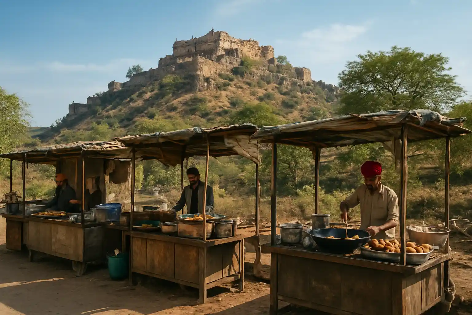 4. Food Stalls Near the Fort - YahTrip Travel Guide