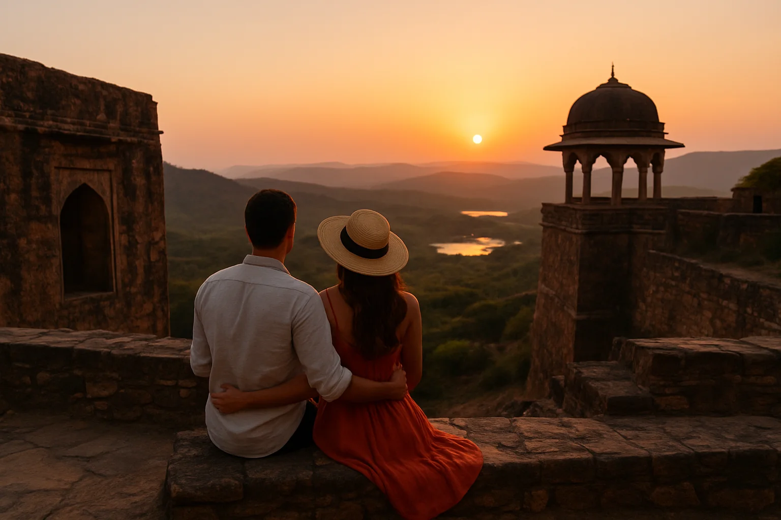2. Sunset at Ranthambore Fort - YahTrip Travel Guide