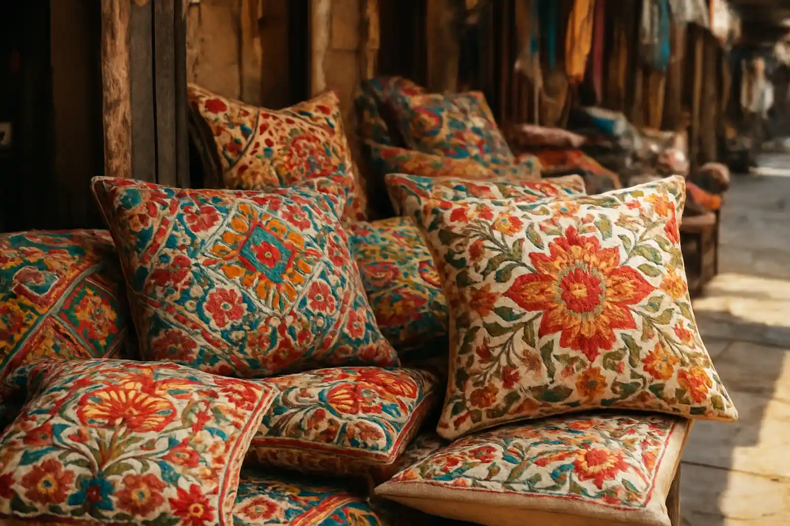 2. Embroidered Cushion Covers - YahTrip Travel Guide
